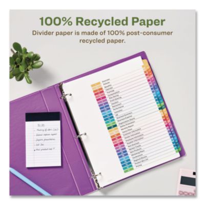 Avery Customizable Table Of Contents Ready Index Dividers With Multicolor Tabs, 31-Tab, 1 To 31, 11 X 8.5, White, 1 Set (AVE11084) AVE11084