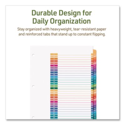 Avery Customizable Table Of Contents Ready Index Dividers With Multicolor Tabs, 31-Tab, 1 To 31, 11 X 8.5, White, 1 Set (AVE11084) AVE11084