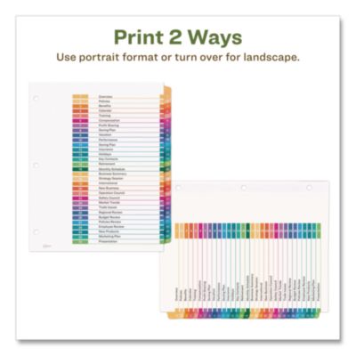 Avery Customizable Table Of Contents Ready Index Dividers With Multicolor Tabs, 31-Tab, 1 To 31, 11 X 8.5, White, 1 Set (AVE11084) AVE11084