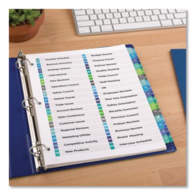 Avery Customizable TOC Ready Index Double Column Multicolor Tab Dividers, 32-Tab, 1 to 32, 11 x 8.5, White, 1 Set (AVE11322) AVE11322