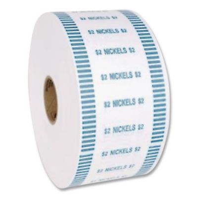 CONTROLTEK Automatic Coin Wrapper Roll for Coin Wrapping Machines, Nickels, $2.00, Kraft/Blue, 2,000/Roll, 8 Rolls/Carton (CNK575035) CNK575035