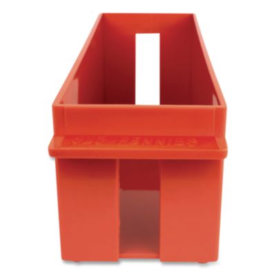 CONTROLTEK Extra-Capacity Coin Tray, Pennies, 1 Compartment,  Denomination and Capacity Etched On Side, Stackable, Plastic, Red (CNK560162) CNK560162