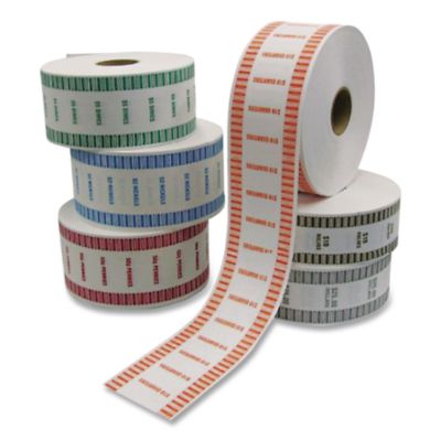 CONTROLTEK Automatic Coin Wrapper Roll for Coin Wrapping Machines, Nickels, $2.00, Kraft/Blue, 2,000/Roll, 8 Rolls/Carton (CNK575035) CNK575035