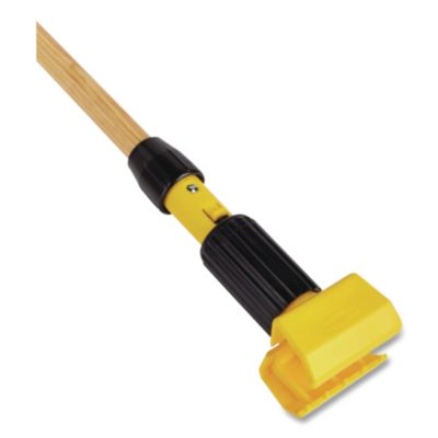 Rubbermaid Commercial Gripper Hardwood Mop Handle, 1.13" dia x 60", Natural/Yellow (RCPH216) RCPH216