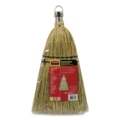 Rubbermaid Commercial Corn Whisk Broom, Corn Bristles, 12.2" Length, Yellow (RCPFG9B5500YEL) RCPFG9B5500YEL