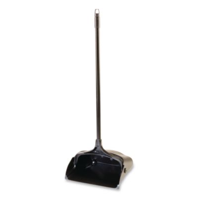 Rubbermaid Commercial Lobby Pro Upright Dustpan With Wheels, 12.5w X 37h, Polypropylene With Vinyl Coat, Black (RCP253100BK) RCP253100BK