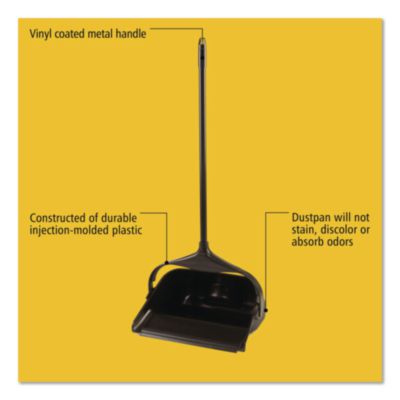 Rubbermaid Commercial Lobby Pro Upright Dustpan With Wheels, 12.5w X 37h, Polypropylene With Vinyl Coat, Black (RCP253100BK) RCP253100BK