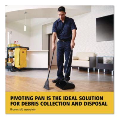 Rubbermaid Commercial Lobby Pro Upright Dustpan With Wheels, 12.5w X 37h, Polypropylene With Vinyl Coat, Black (RCP253100BK) RCP253100BK