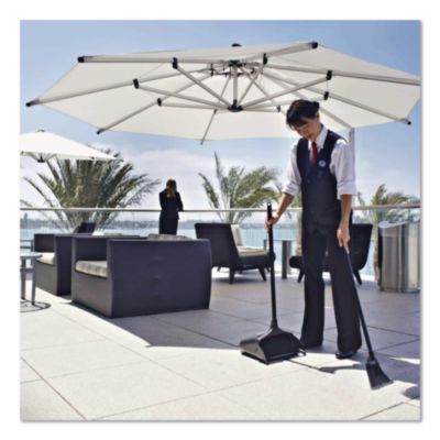 Rubbermaid Commercial Lobby Pro Upright Dustpan With Wheels, 12.5w X 37h, Polypropylene With Vinyl Coat, Black (RCP253100BK) RCP253100BK