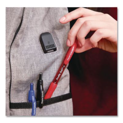 Paper Mate Profile Ballpoint Pen, Retractable, Medium 1 mm, Black Ink, Translucent Black Barrel, 8/Pack (2095460) PAP2095460