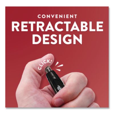 Paper Mate InkJoy Gel Pen, Retractable, Medium 0.7 mm, Black Ink, Black/Smoke Barrel, 8/Pack (1958856) PAP1958856