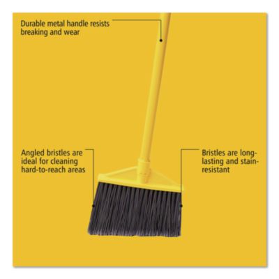 Rubbermaid Commercial 7920014588208, Angled Large Broom, 46.78" Handle, Gray/yellow (RCP637500GY) RCP637500GY