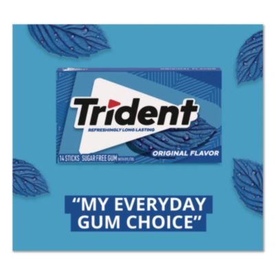 Trident Sugar-Free Gum, Original Mint, 14 Sticks/pack, 12 Pack/box (CDB12546) CDB12546
