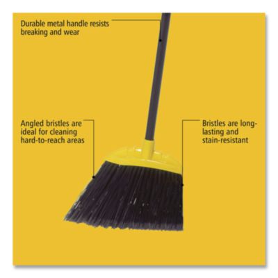 Rubbermaid Commercial Jumbo Smooth Sweep Angled Broom, 46" Handle, Black/yellow (RCP638906BLAEA) RCP638906BLAEA