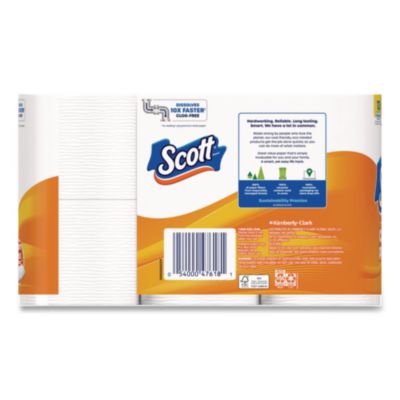 Scott ComfortPlus Toilet Paper, 12 Double Rolls, 231 Sheets per Roll, Septic-Safe, 1-Ply Toilet Tissue KCM47618