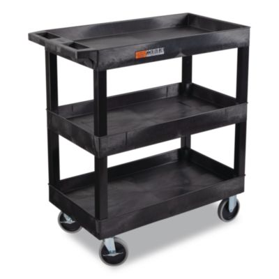 Luxor TUFFY™ XL Three-Shelf Heavy-Duty Multipurpose Utility Cart