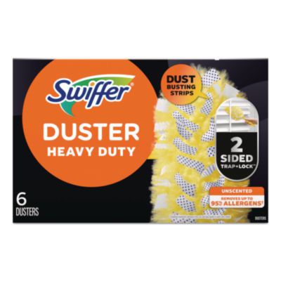 Swiffer Heavy Duty Dusters Refill, Dust Lock Fiber, Yellow, 6/Box, 4 Boxes/Carton (21620CT) PGC21620CT