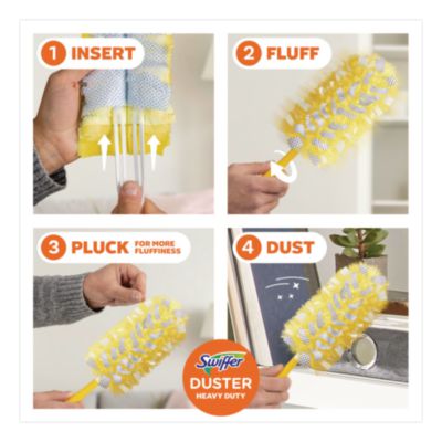 Swiffer Heavy Duty Dusters Refill, Dust Lock Fiber, Yellow, 6/Box, 4 Boxes/Carton (21620CT) PGC21620CT