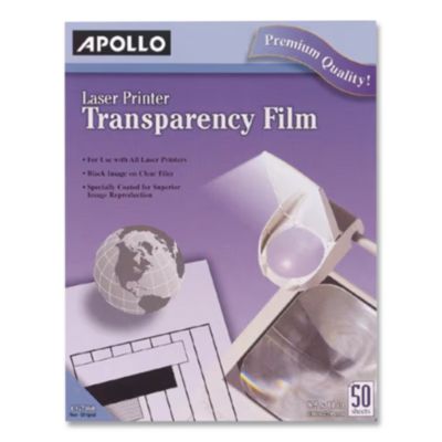 Apollo Laser Transparency Film, 8.5 X 11, Black On Clear, 50/box (APOCG7060) APOCG7060