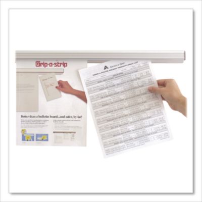 Advantus Grip-A-Strip Display Rails, 1.5" x 12", Satin Aluminum (AVT1025) AVT1025