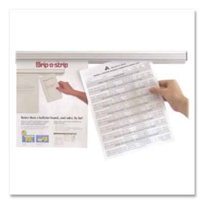 Advantus Grip-A-Strip Display Rails, 1.5" x 48", Satin Aluminum (AVT2010) AVT2010