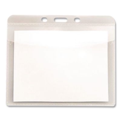 Advantus PVC-Free Badge Holders, Horizontal, Clear 4.5" x 4" Holder, 4.13" x 3.25" Insert, 50/Pack (AVT75603) AVT75603
