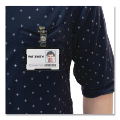 Advantus ID Card Holders, Horizontal, Black 3.68" x 2.38" Holder, 3.38" x 2.13" Insert, 25/Pack (AVT75656) AVT75656
