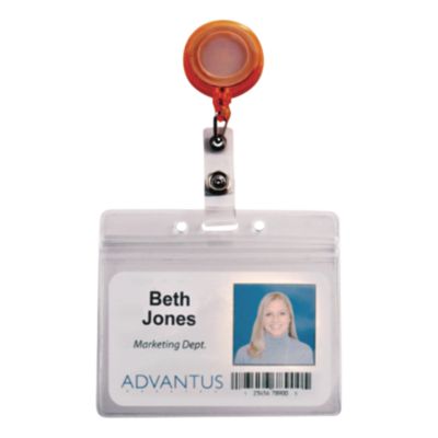 Advantus Deluxe Retractable Id Card Reel, 30" Extension, Assorted Colors, 20/pack (AVT91161) AVT91161