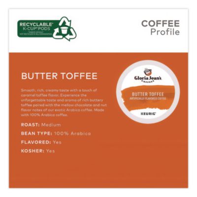 Gloria Jean%27s Butter Toffee Coffee K-Cups, 96/carton (DIE60051012CT) DIE60051012CT