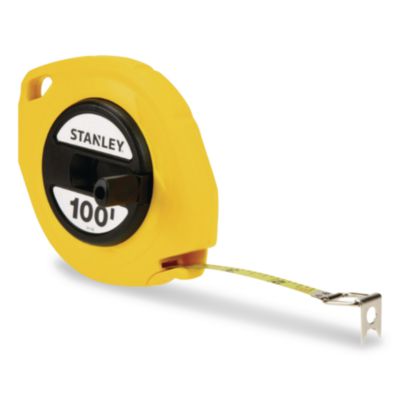 Stanley Long Tape Measure, 1/8" Graduations, 100 ft, Yellow (BOS34106) BOS34106
