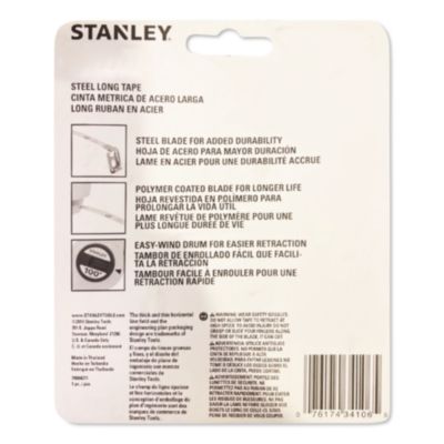 Stanley Long Tape Measure, 1/8" Graduations, 100 ft, Yellow (BOS34106) BOS34106