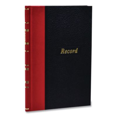 Boorum & Pease Record And Account Book With Red Spine, Custom Rule, Black/red/gold Cover, 7.5 X 5 Sheets, 144 Sheets/book (BOR96304) BOR96304