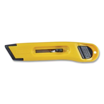 Stanley Plastic Light-Duty Utility Knife with Retractable Blade, 6" Plastic Handle, Yellow (BOS10065) BOS10065