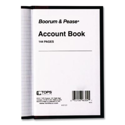 Boorum & Pease Record And Account Book With Red Spine, Custom Rule, Black/red/gold Cover, 7.5 X 5 Sheets, 144 Sheets/book (BOR96304) BOR96304