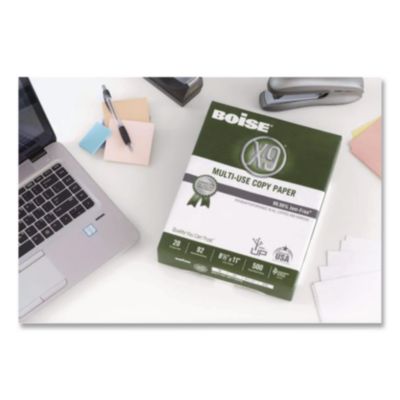 Boise X-9 Multi-Use Copy Paper, 92 Bright, 20 lb Bond Weight, 8.5 x 11, White, 500 Sheets/Ream, 5 Reams/Carton (CASOX9001JR) CASOX9001JR