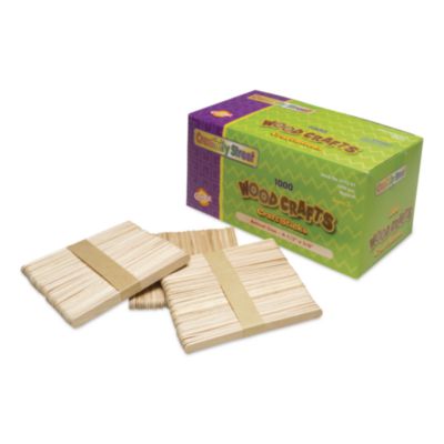 Creativity Street Natural Wood Craft Sticks, 4.5" X 0.38", Natural, 1,000/box (CKC377501) CKC377501