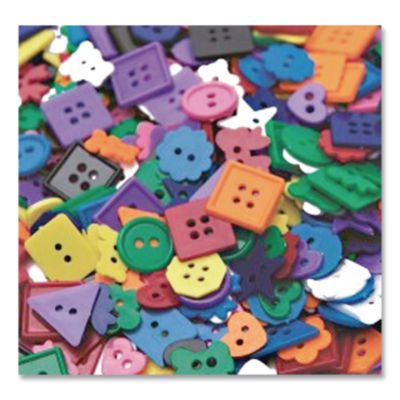 Creativity Street Plastic Button Assortment, 1 Lb, Assorted Colors/shapes/sizes (CKC6120) CKC6120