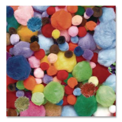 Creativity Street Pound Of Poms Giant Bonus Pack, Assorted Colors, 1,000/pack (CKC818001) CKC818001