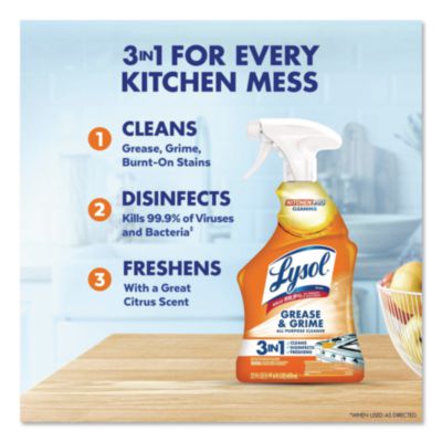 LYSOL Brand Kitchen Pro Antibacterial Cleaner, Citrus Scent, 22 oz Spray Bottle (79556EA) RAC79556EA