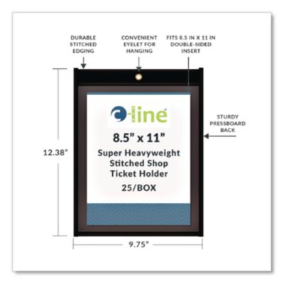 C-Line Shop Ticket Holders, Stitched, One Side Clear, 50 Sheets, 8.5 x 11, 25/Box (CLI45911) CLI45911