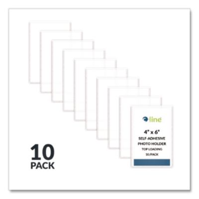 C-Line Peel and Stick Photo Holders, 4.38 x 6.5, Clear, 10/Pack (CLI70346) CLI70346