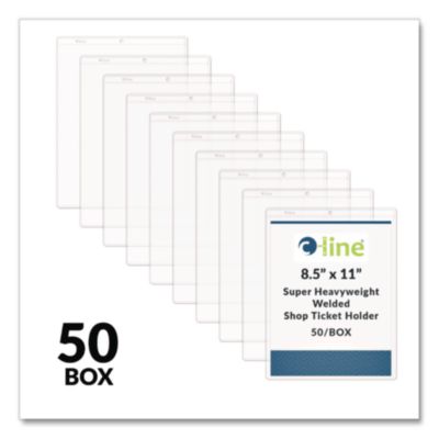 C-Line Clear Vinyl Shop Ticket Holders, Both Sides Clear, 15 Sheets, 8.5 x 11, 50/Box (CLI80911) CLI80911
