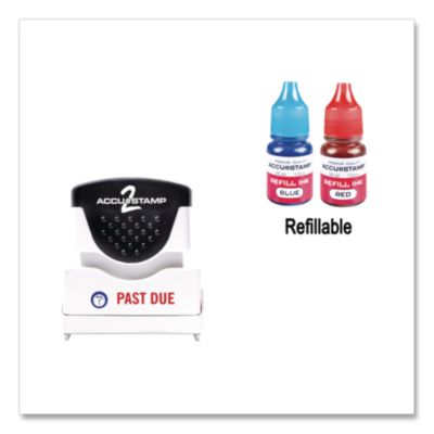 ACCUSTAMP2 Pre-Inked Shutter Stamp, Red/Blue, PAST DUE, 1.63 x 0.5 (COS035543) COS035543