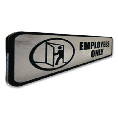 COSCO Brushed Metal Office Sign, Employees Only, 9 X 3, Silver (COS098206) COS098206