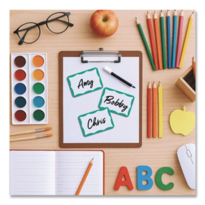 C-Line Self-Adhesive Name Badges, 3.5 X 2.25, Green, 100/box (CLI92263) CLI92263