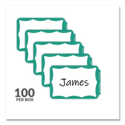 C-Line Self-Adhesive Name Badges, 3.5 X 2.25, Green, 100/box (CLI92263) CLI92263