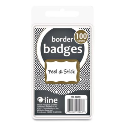C-Line Self-Adhesive Name Badges, 3.5 X 2.25, Gold, 100/box (CLI92266) CLI92266