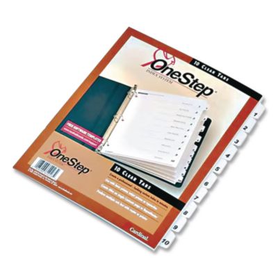 Cardinal OneStep Printable Table of Contents and Dividers, 10-Tab, 1 to 10, 11 x 8.5, White, White Tabs, 1 Set (CRD61013) CRD61013