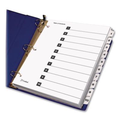 Cardinal OneStep Printable Table of Contents and Dividers, 10-Tab, 1 to 10, 11 x 8.5, White, White Tabs, 1 Set (CRD61013) CRD61013