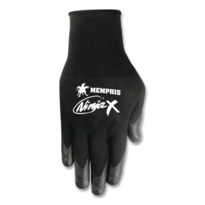 MCR Safety Ninja X Bi-Polymer Coated Gloves, Large, Black, Pair (CRWN9674L) CRWN9674L